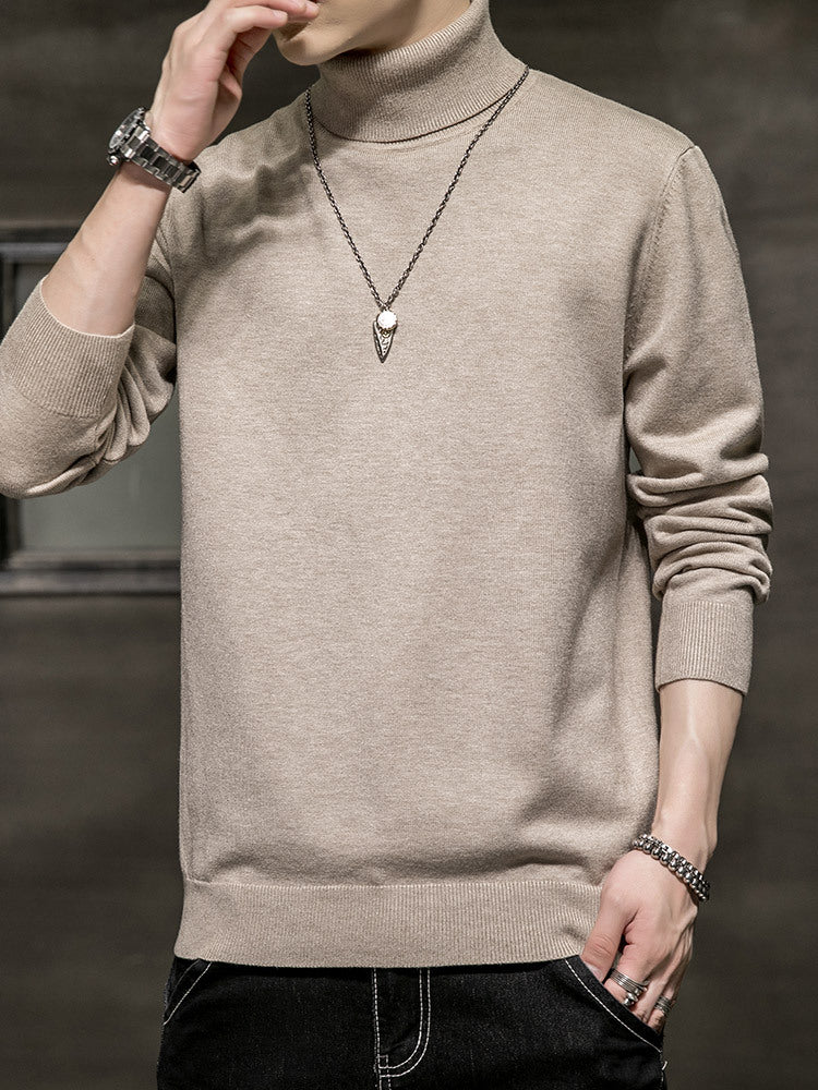 Men's fashionable turtleneck sweater made of soft material Lisslune