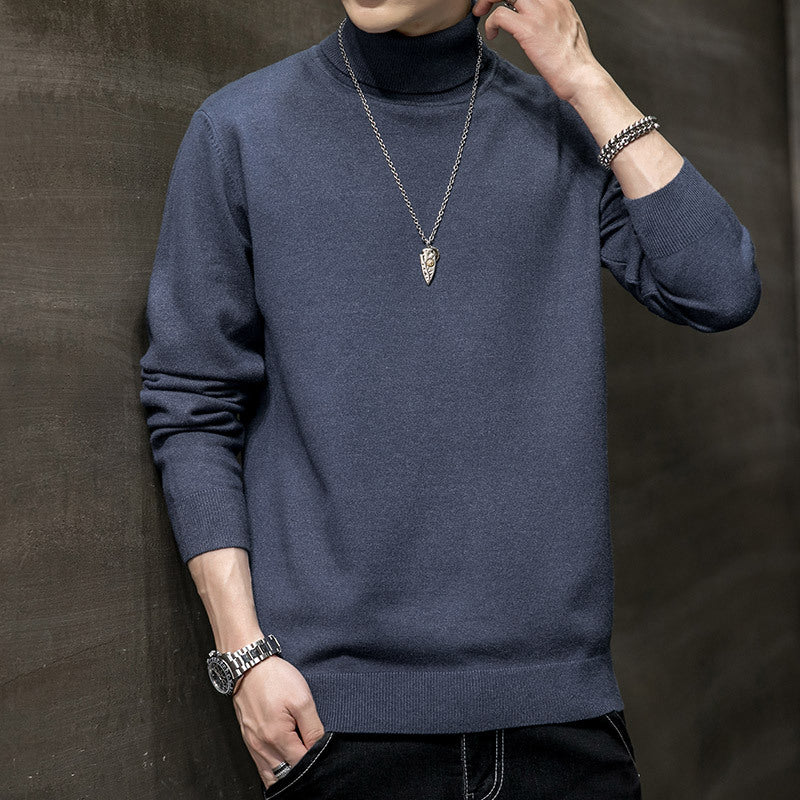 Men's fashionable turtleneck sweater made of soft material Lisslune