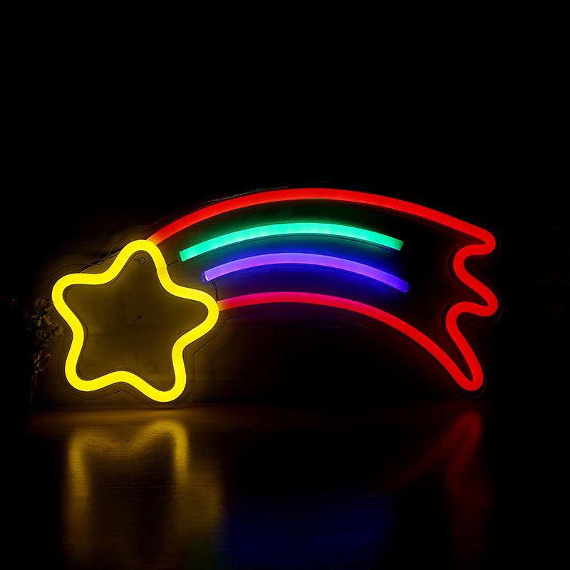 Skørter | Shooting Star Mini Nightstand Light Cartoon Style Plastic USB Powered LED Night Light