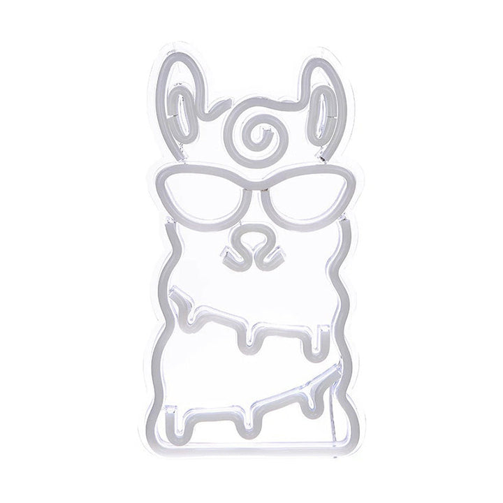 Skørter | Alpaca Mini Wall Night Lamp Cartoon Style Plastic Children's Bedroom LED Nightstand Lamp in White