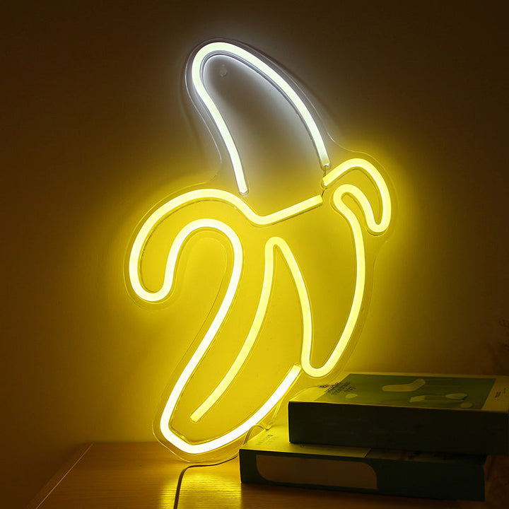 Skørter | Nordic Banana Wall Night Lamp Acrylic Children's Bedroom LED Nightstand Light in White with USB Plug-in Cable