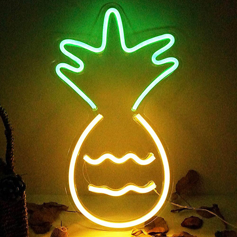 Skørter | Plastic Pineapple Wall Night Light Contemporary LED Nightstand Lighting in White