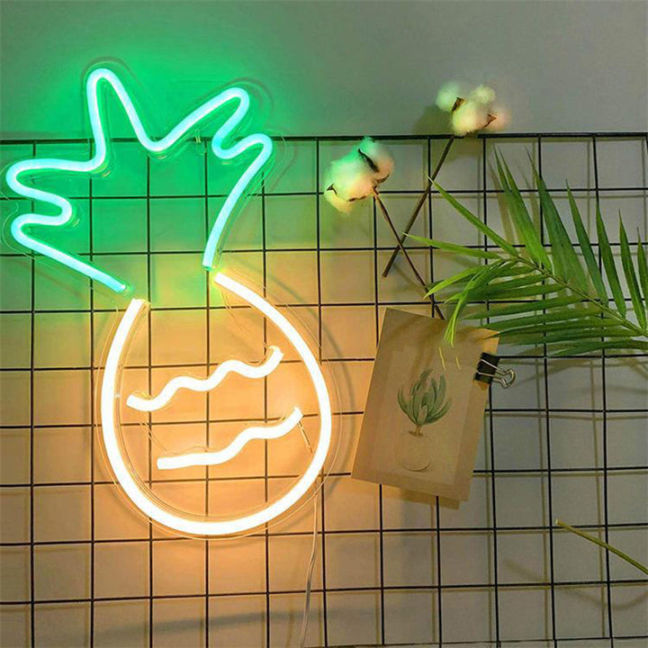 Skørter | Plastic Pineapple Wall Night Light Contemporary LED Nightstand Lighting in White
