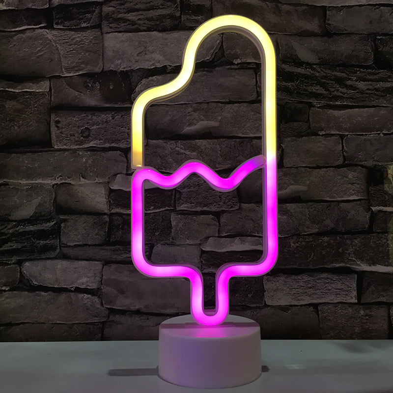 Skørter | Ice Cream Plastic Night Light Simplicity LED White Wall Night Light Battery Operated