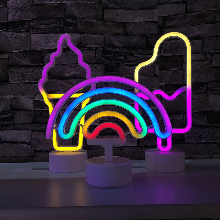 Skørter | Ice Cream Plastic Night Light Simplicity LED White Wall Night Light Battery Operated