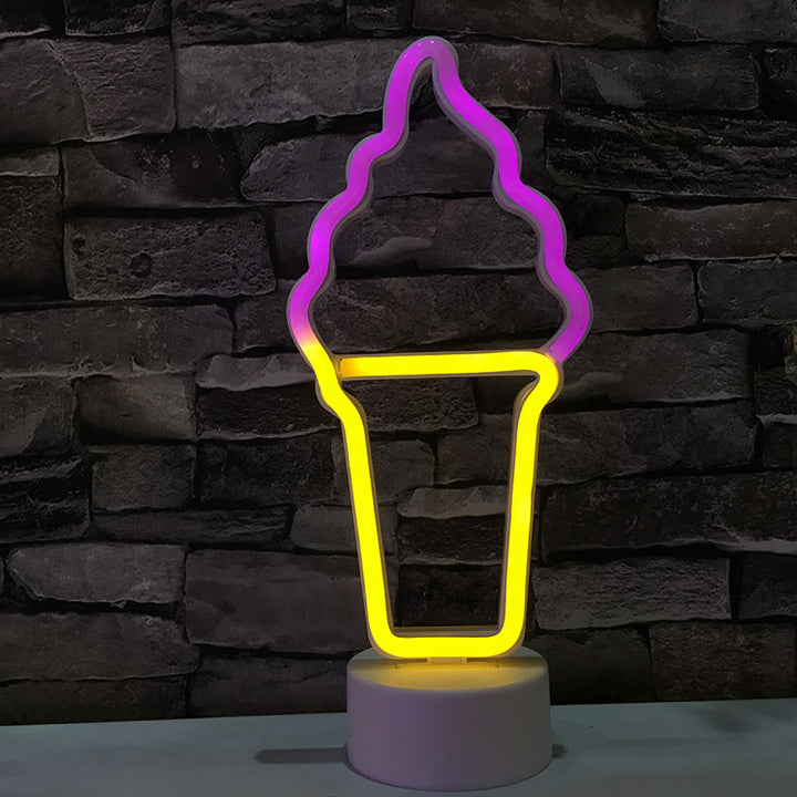 Skørter | Ice Cream Plastic Night Light Simplicity LED White Wall Night Light Battery Operated