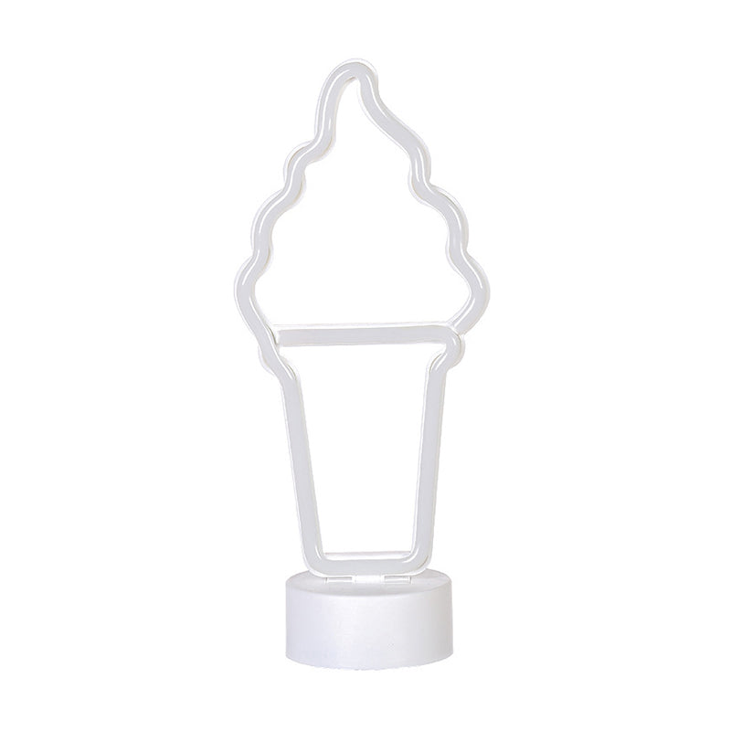 Skørter | Ice Cream Plastic Night Light Simplicity LED White Wall Night Light Battery Operated