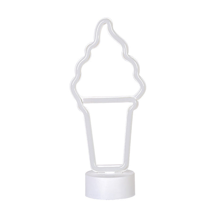 Skørter | Ice Cream Plastic Night Light Simplicity LED White Wall Night Light Battery Operated