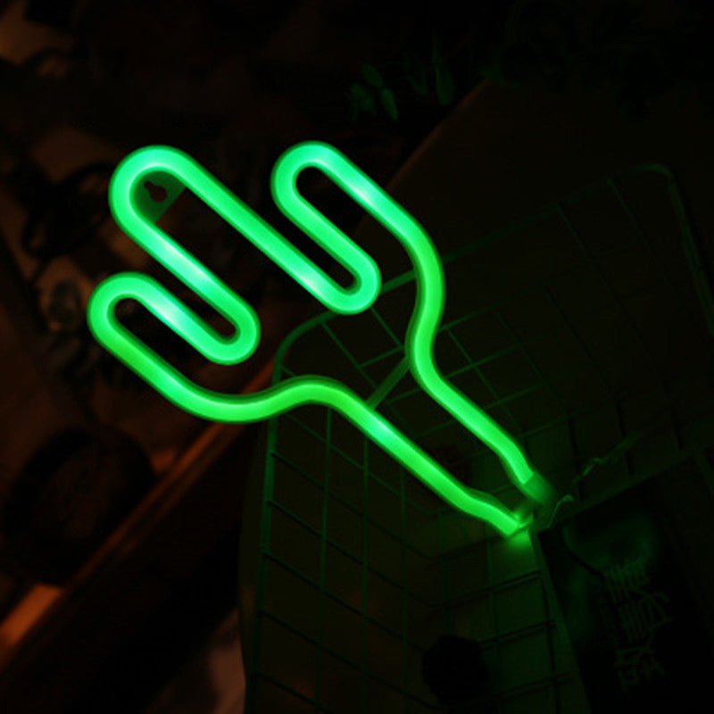 Skørter | Plastic Cactus Mini Night Lamp creative USB-powered LED white wall night light