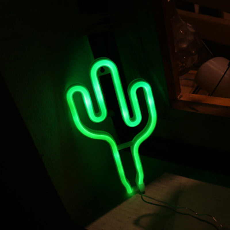 Skørter | Plastic Cactus Mini Night Lamp creative USB-powered LED white wall night light