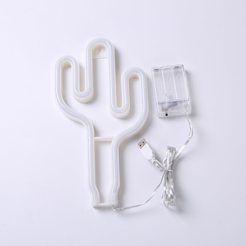 Skørter | Plastic Cactus Mini Night Lamp creative USB-powered LED white wall night light