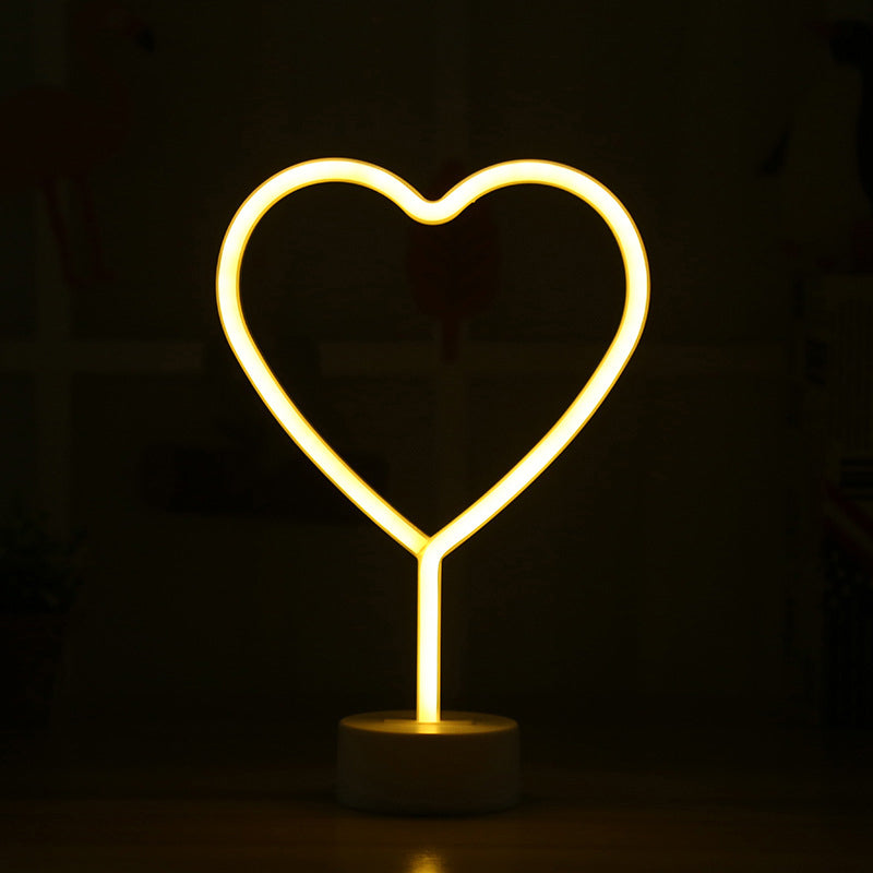 Skørter | Geometry Frame Mini Nightstand Lamp Minimalist Plastic LED White Wall Night Light