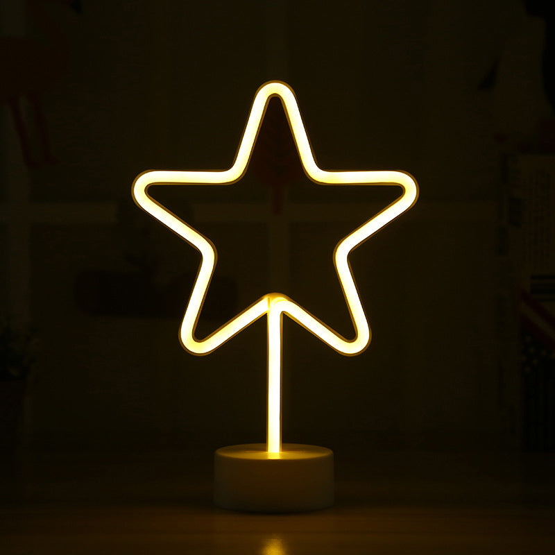 Skørter | Geometry Frame Mini Nightstand Lamp Minimalist Plastic LED White Wall Night Light