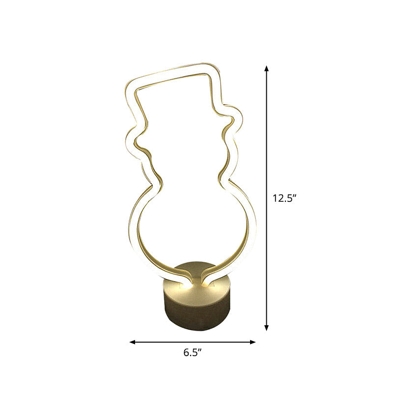 Skørter | Christmas element night light cartoon style plastic children's room LED wall night light in white