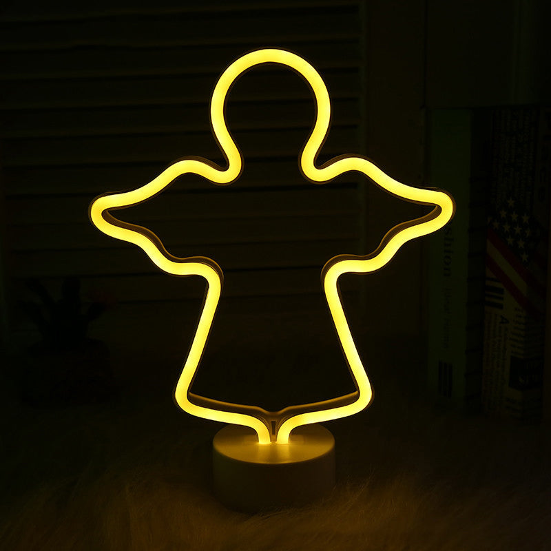 Skørter | Christmas element night light cartoon style plastic children's room LED wall night light in white