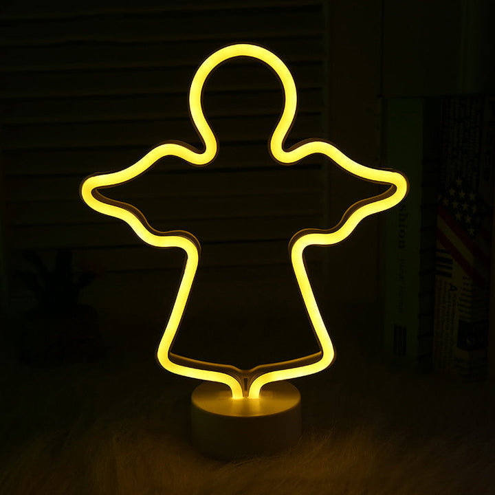 Skørter | Christmas element night light cartoon style plastic children's room LED wall night light in white