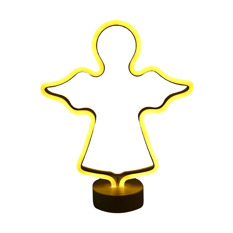 Skørter | Christmas element night light cartoon style plastic children's room LED wall night light in white