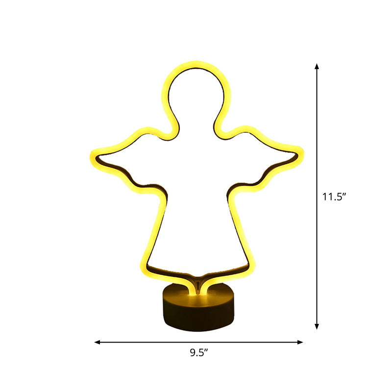 Skørter | Christmas element night light cartoon style plastic children's room LED wall night light in white