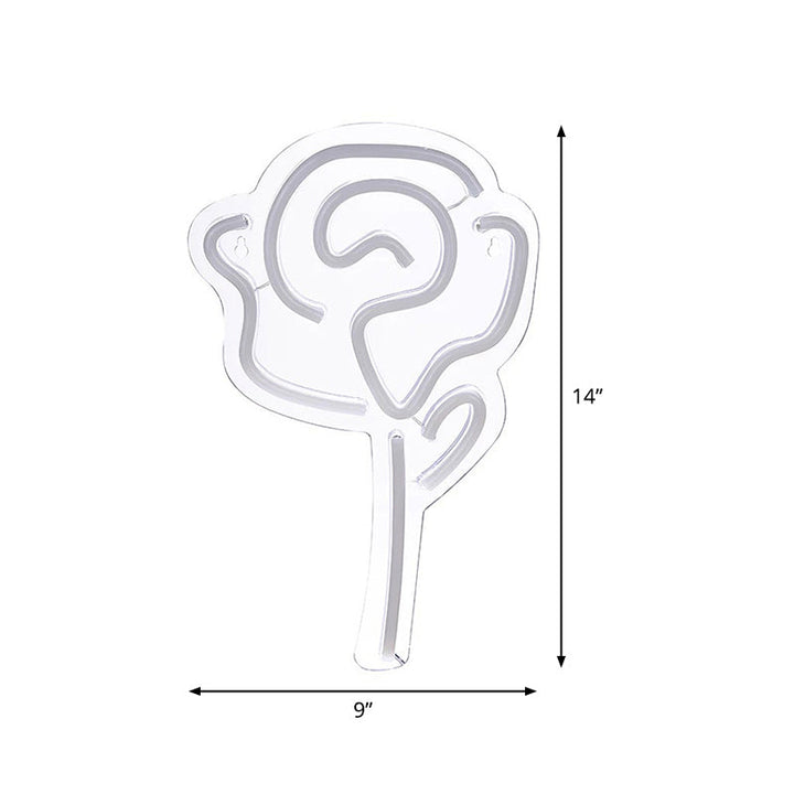 Skørter | Creative Roses Night Light Plastic Girls Bedroom LED Wall Night Lamp in White