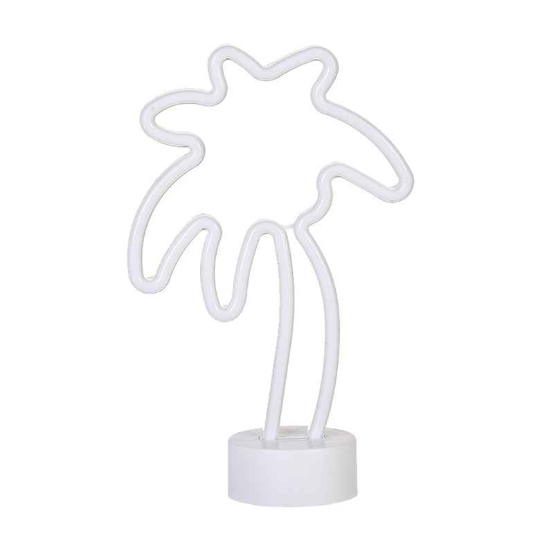 Skørter | Plastic Coconut Tree Table Lamp Simplicity LED White Night Light for Children's Room