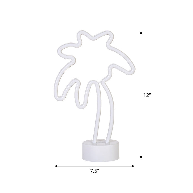 Skørter | Plastic Coconut Tree Table Lamp Simplicity LED White Night Light for Children's Room