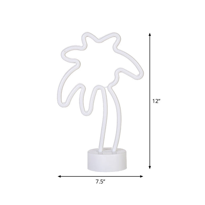 Skørter | Plastic Coconut Tree Table Lamp Simplicity LED White Night Light for Children's Room