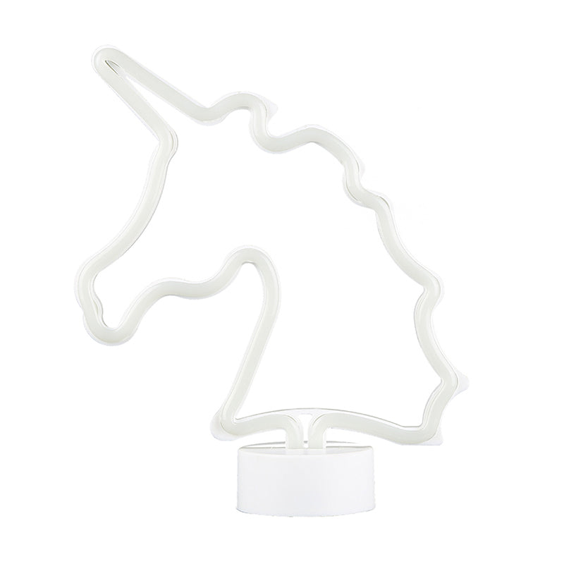 Skørter | White Unicorn Night Table Lighting Creative Battery Powered LED Plastic Wall Night Light