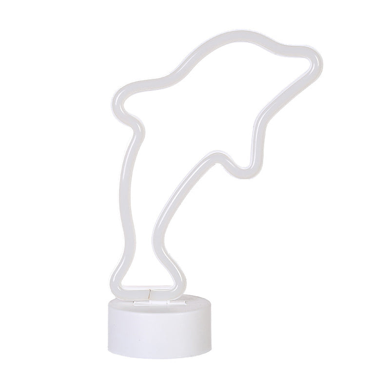 Skørter | Nordic LED Night Table Light White Geometry Nightstand Lighting with Plastic Shade