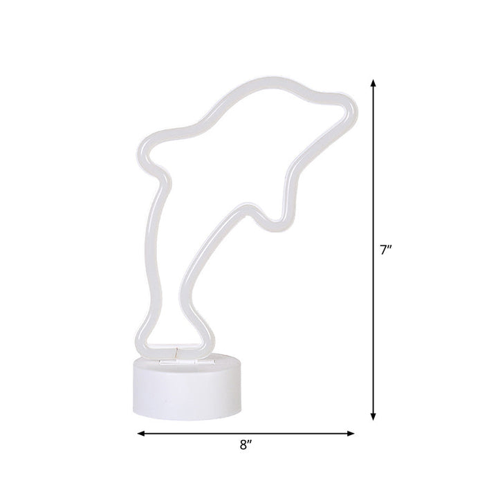 Skørter | Nordic LED Night Table Light White Geometry Nightstand Lighting with Plastic Shade