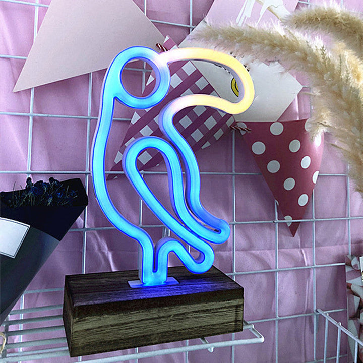 Skørter | Woodpecker Nightstand Lamp Macaron Plastic LED Bedroom Nightstand Light in White