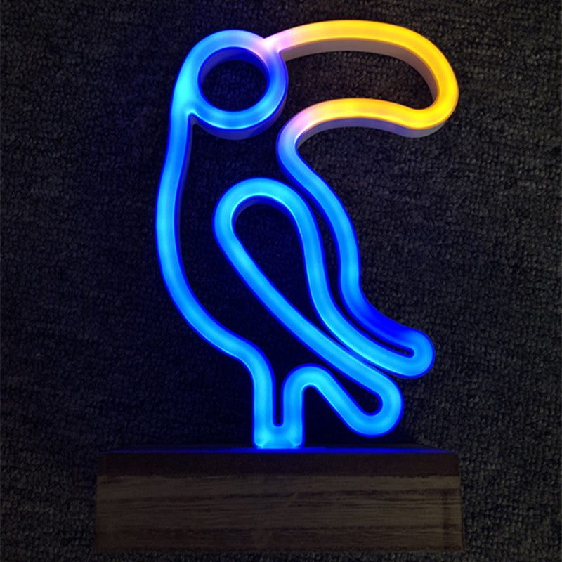 Skørter | Woodpecker Nightstand Lamp Macaron Plastic LED Bedroom Nightstand Light in White