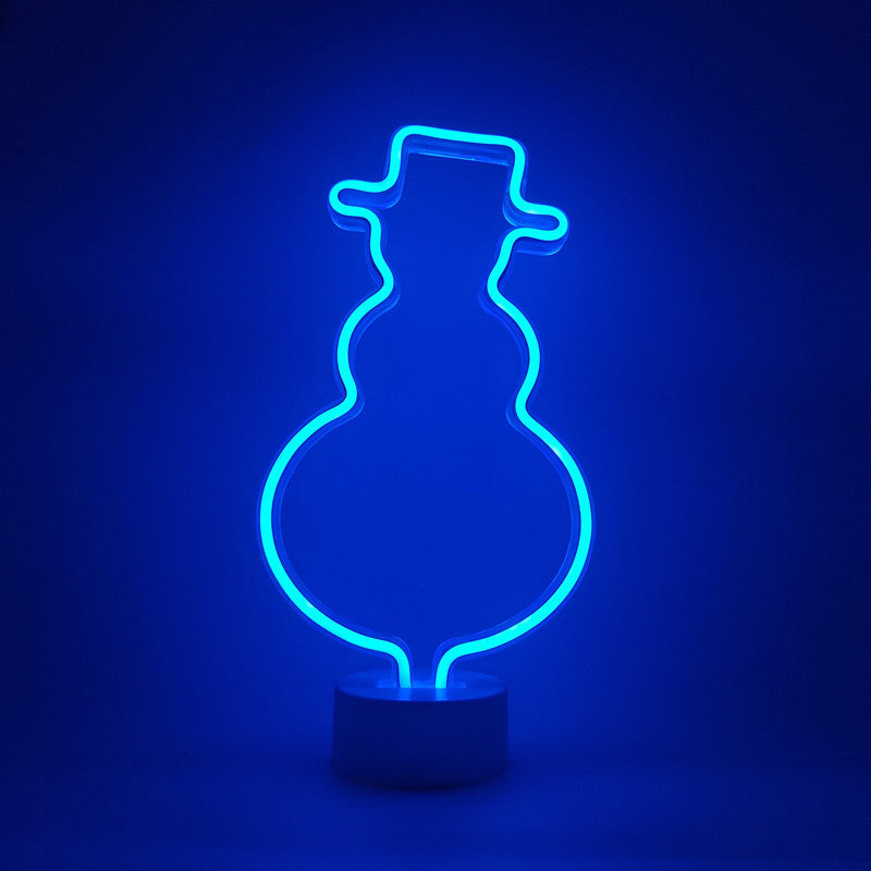 Skørter | Simple Snowman Wall Night Light Plastic Children's Room LED Nightstand Lighting in White