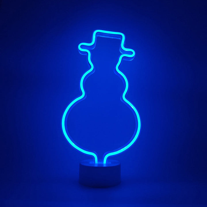 Skørter | Simple Snowman Wall Night Light Plastic Children's Room LED Nightstand Lighting in White