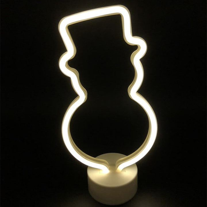 Skørter | Simple Snowman Wall Night Light Plastic Children's Room LED Nightstand Lighting in White