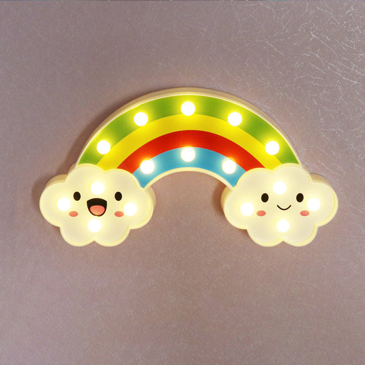 Skørter | Girls Bedroom LED Wall Light Simple White Nightstand Lamp with Rainbow Plastic Shades