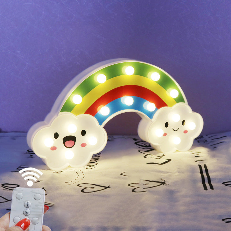Skørter | Girls Bedroom LED Wall Light Simple White Nightstand Lamp with Rainbow Plastic Shades