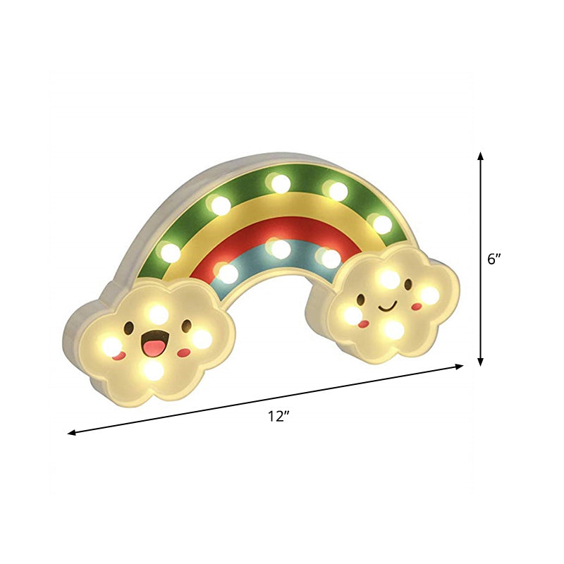 Skørter | Girls Bedroom LED Wall Light Simple White Nightstand Lamp with Rainbow Plastic Shades