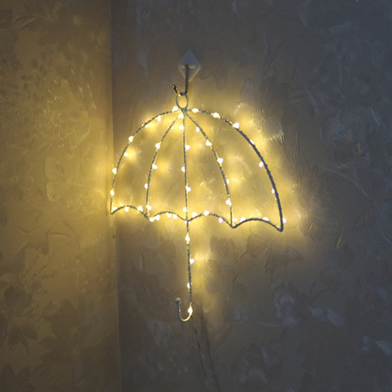 Skørter | Wire frame metal wall lamp modern LED white nightstand lighting for nursery