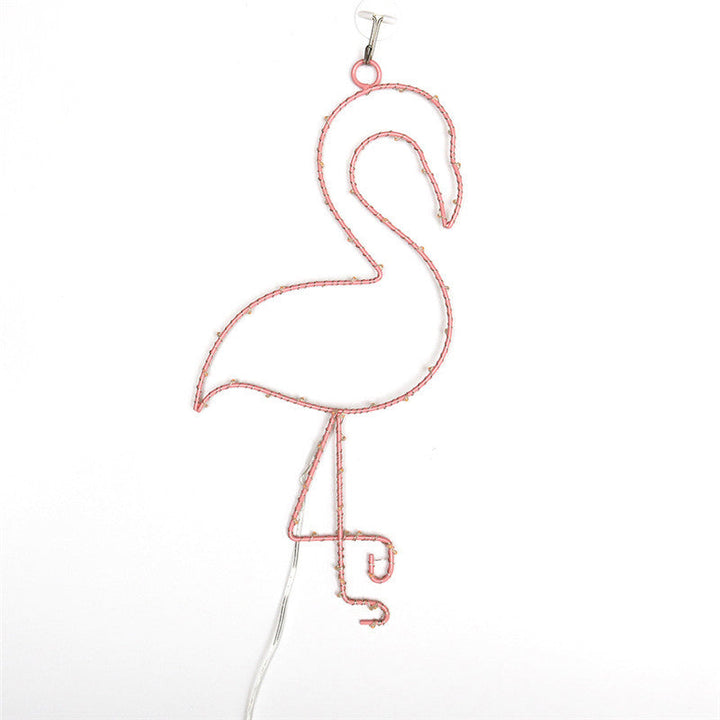 Skørter | Metal Flamingo Wall Lamp Simple Battery Powered LED Pink Nightstand Lamp