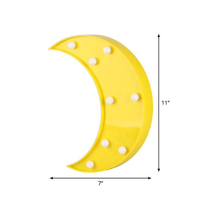 Skørter | Minimalist LED Night Light Yellow Half Moon Nightstand Lamp with Plastic Lampshade
