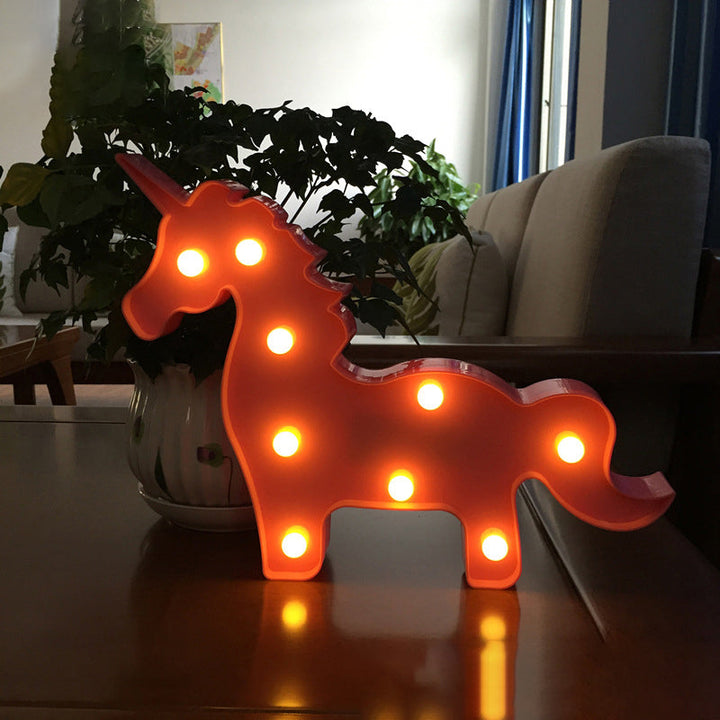 Skørter | Simple LED bed lamp unicorn wall light with plastic shade for the children's room
