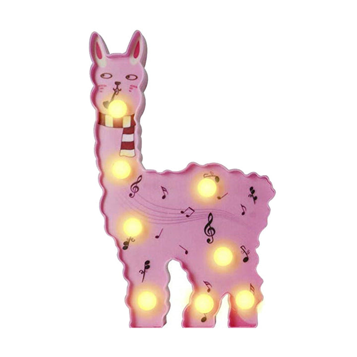 Skørter | Plastic Alpaca Night Light Modern Battery-Powered LED Wall Night Lamp for Girls' Room