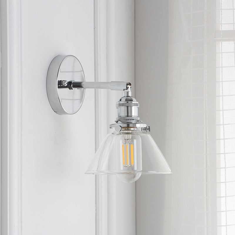 Skørter | Cone-Shaped Glass Wall Lamp Wall Mounted Warehouse 1 Main Corridor Wall Lighting Fixture