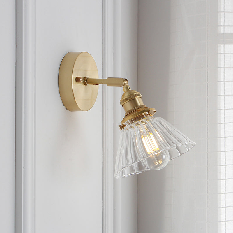 Skørter | Cone-Shaped Glass Wall Lamp Wall Mounted Warehouse 1 Main Corridor Wall Lighting Fixture