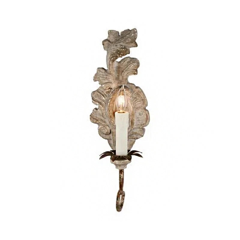Skørter | 1-Cup Wall Lamp Ideas Retro Candle Holder Wooden Wall Light Lighting in Gray for Hall