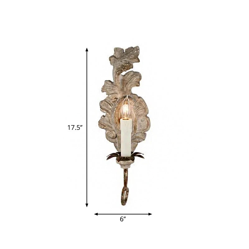Skørter | 1-Cup Wall Lamp Ideas Retro Candle Holder Wooden Wall Light Lighting in Gray for Hall