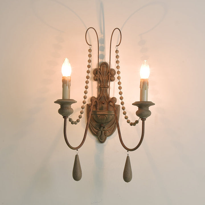 Skørter | Wooden Rust Wall Lamp Wall Bracket Curved Arm Traditional Wall Lighting Ideas with Engraved Backplate