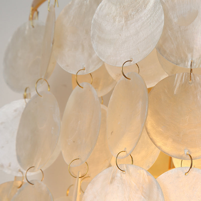 Skørter | 1-Light Wall Lamp Sconces Rustic Hallway Lamp with Layered Circle Shell Shade