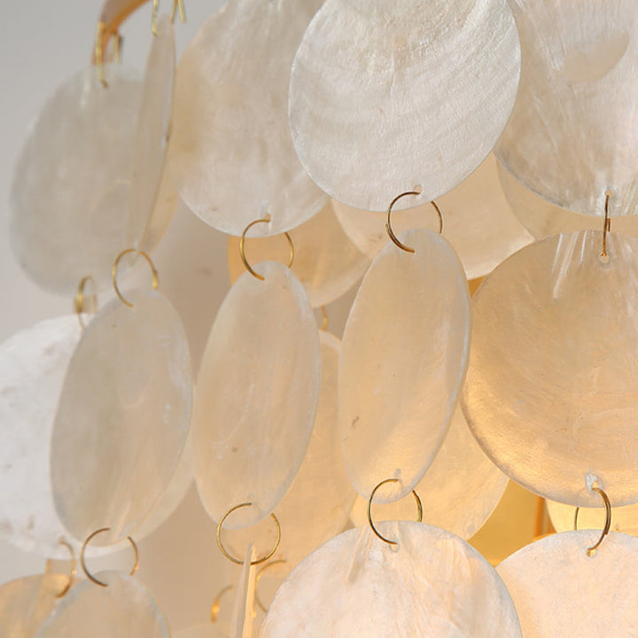 Skørter | 1-Light Wall Lamp Sconces Rustic Hallway Lamp with Layered Circle Shell Shade