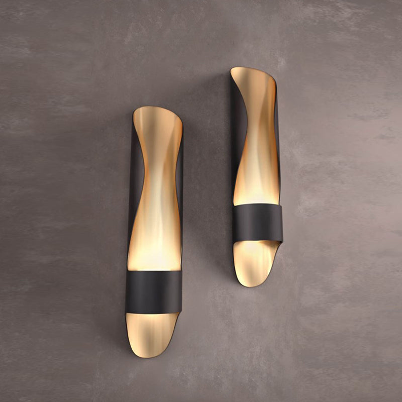 Lisslune | Twisted Tube Wall Lamp Sconces Contemporary Metal LED Black Wall Lighting Ideas